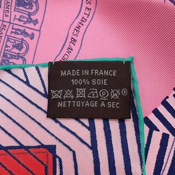 HERMES Scarf Carre Jeu des omnibus et damesBlanches Omnibus White Lady Game - Picture 7 of 7